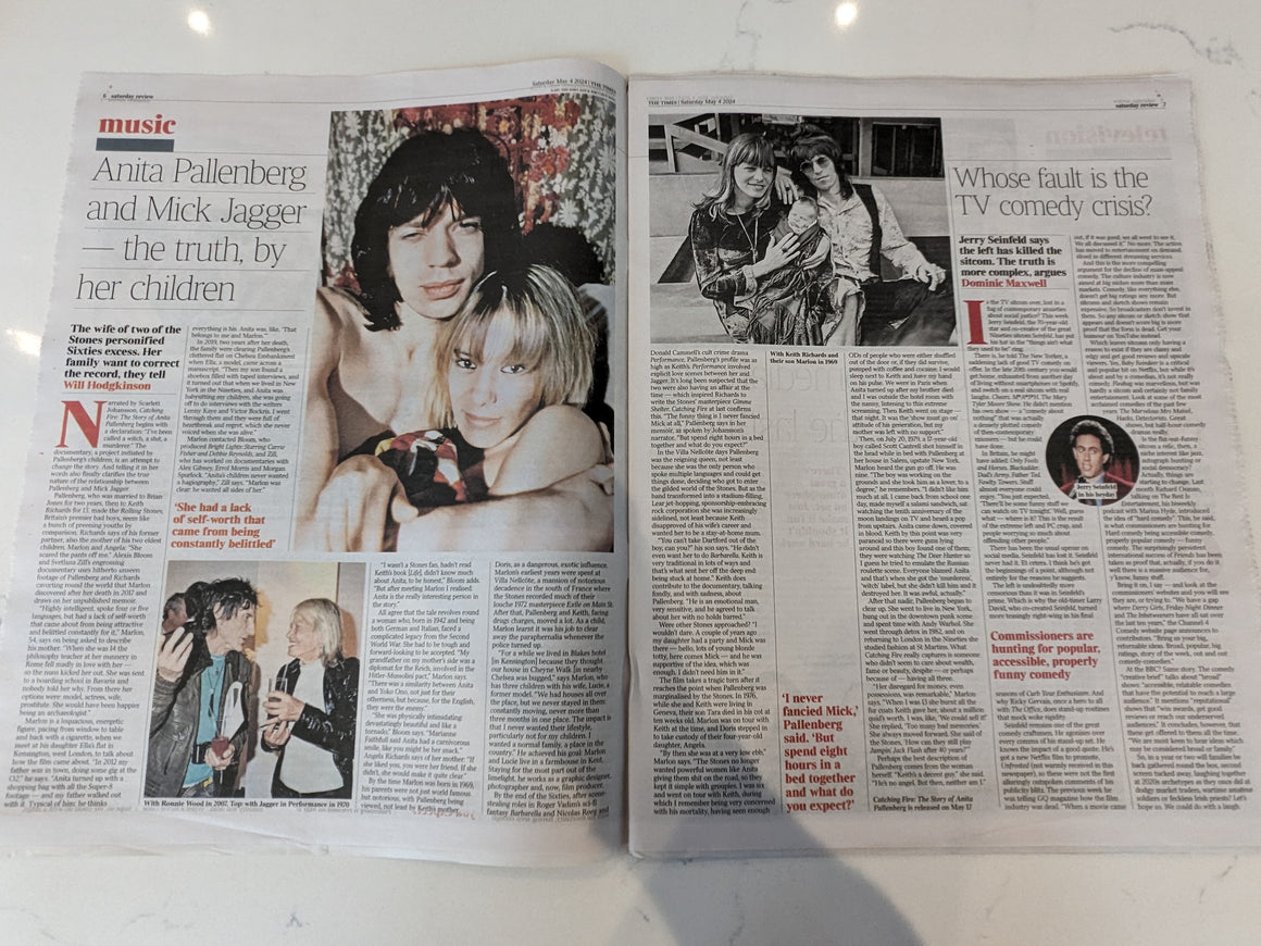 TIMES REVIEW 04-05-2024 ANITA PALLENBERG Rolling Stones Reece Shearsmith