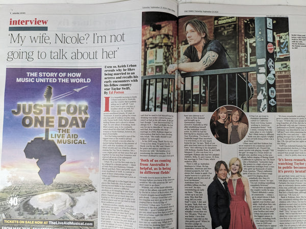 The Times Saturday Review 21st September 2024 Keith Urban ...