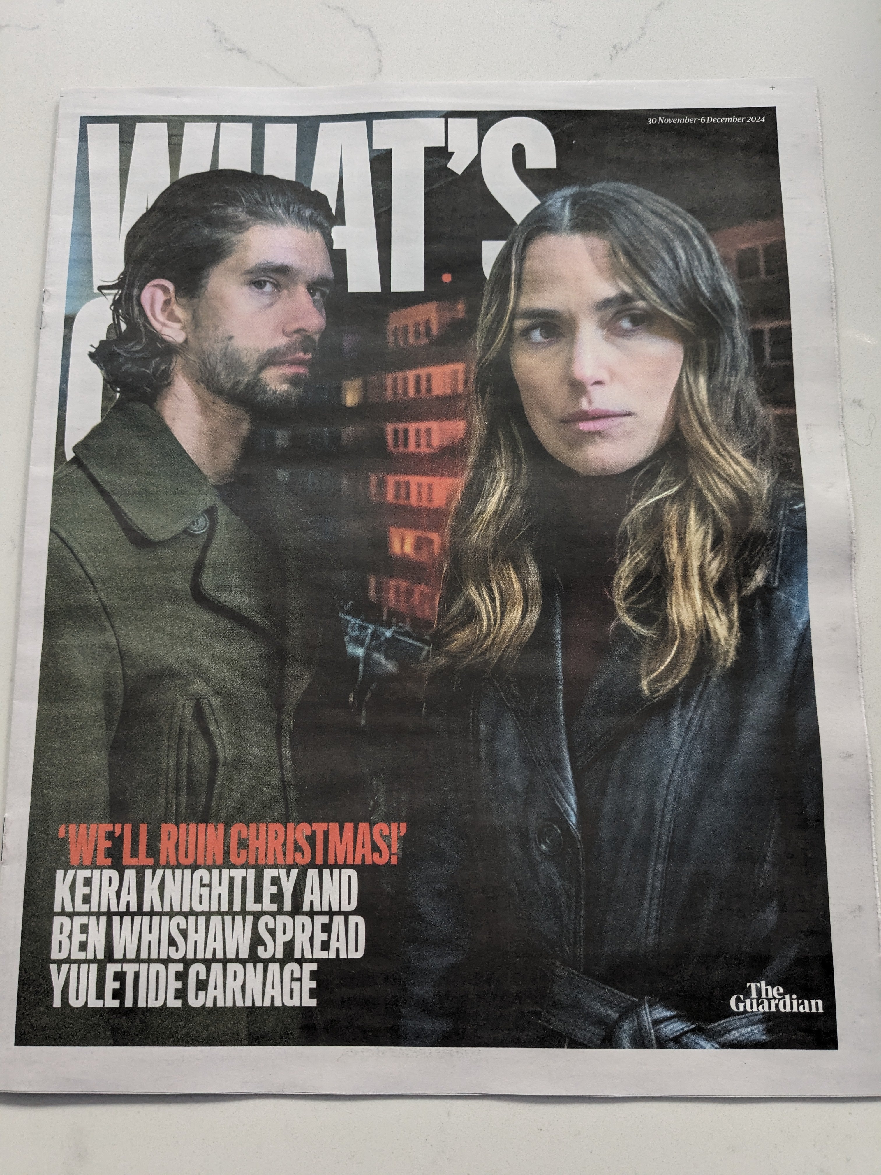 Guardian What's On Guide 30 Nov 2024 Ben Whishaw Keira Knightley ...