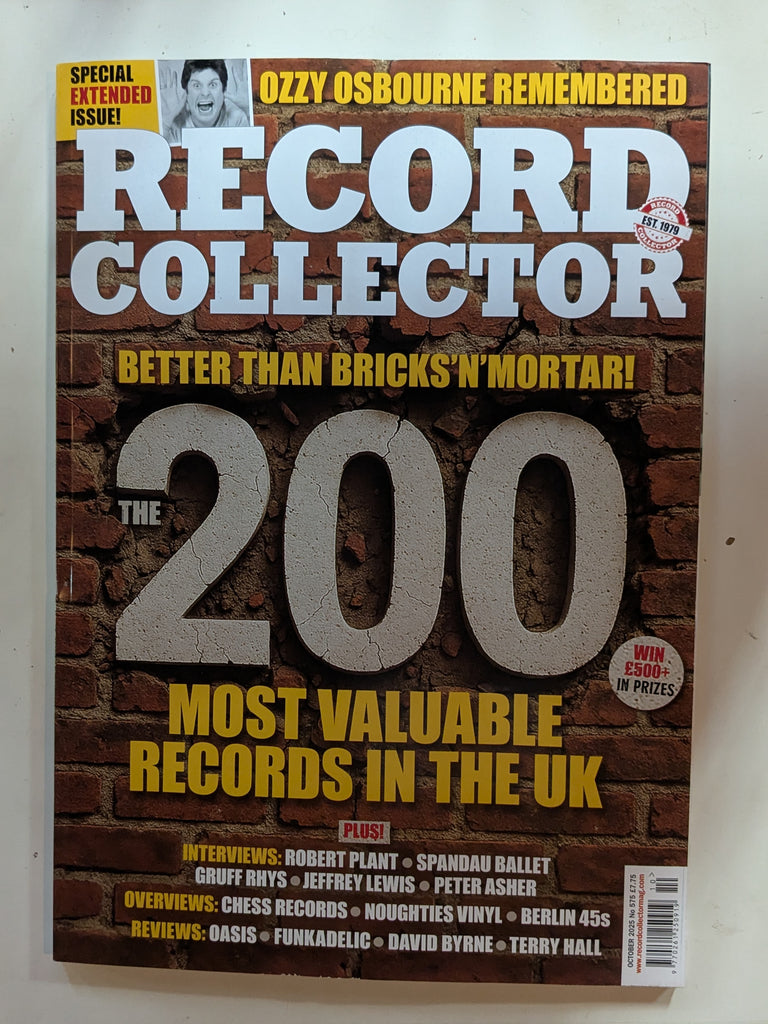 Record Collector Magazine - October 2025 #574 OZZY OSBOURNE Spandau Ballet Robert Plant