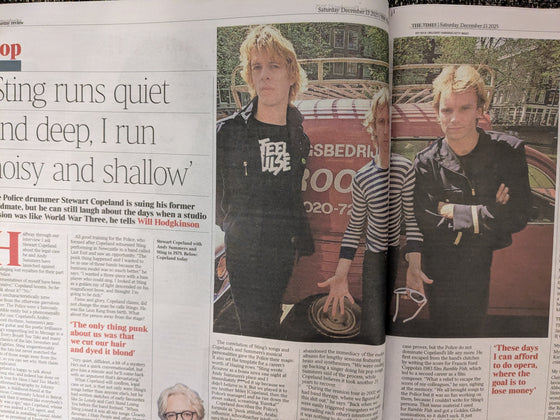 TIMES REVIEW 13th December 2025 The Police Stewart Copeland Sting