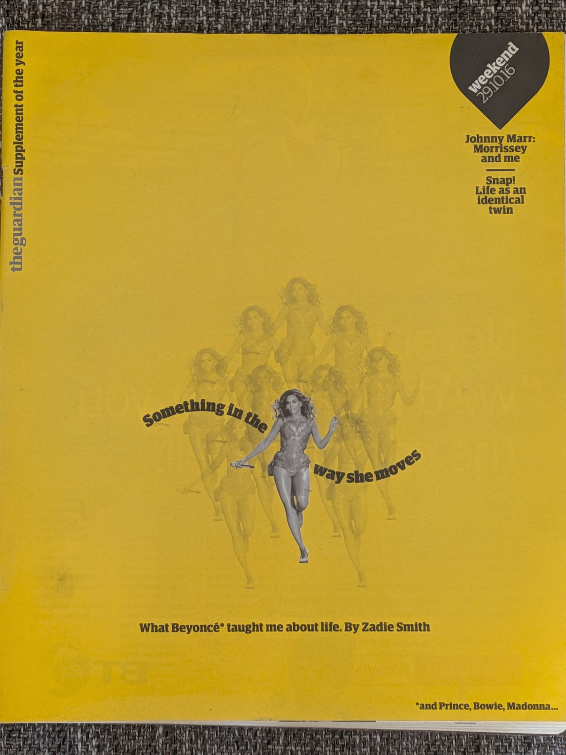 The Guardian Weekend magazine - 29 October 2016 Beyonce Johnny Marr Prince Madonna David Bowie