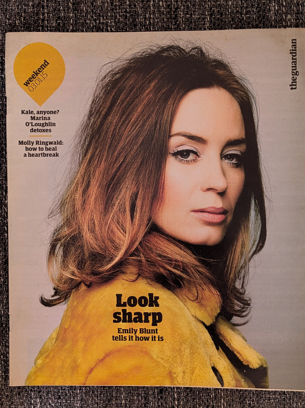 GUARDIAN WEEKEND Mag 03/01/2015 Emily Blunt Cover Devil Wears Prada
