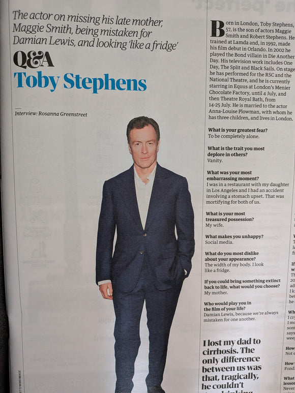 Guardian Saturday Magazine June 13 2026 - Toby Stephens