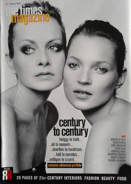 TIMES Magazine 1 January 2000, TWIGGY & KATE MOSS Courtney Love