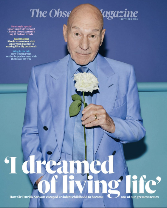 Patrick Stewart exclusive OBSERVER MAGAZINE 1th October 2023