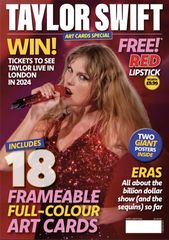 TAYLOR SWIFT MAGAZINE WITH 18 A4 FRAMEABLE ART CARDS & GIANT