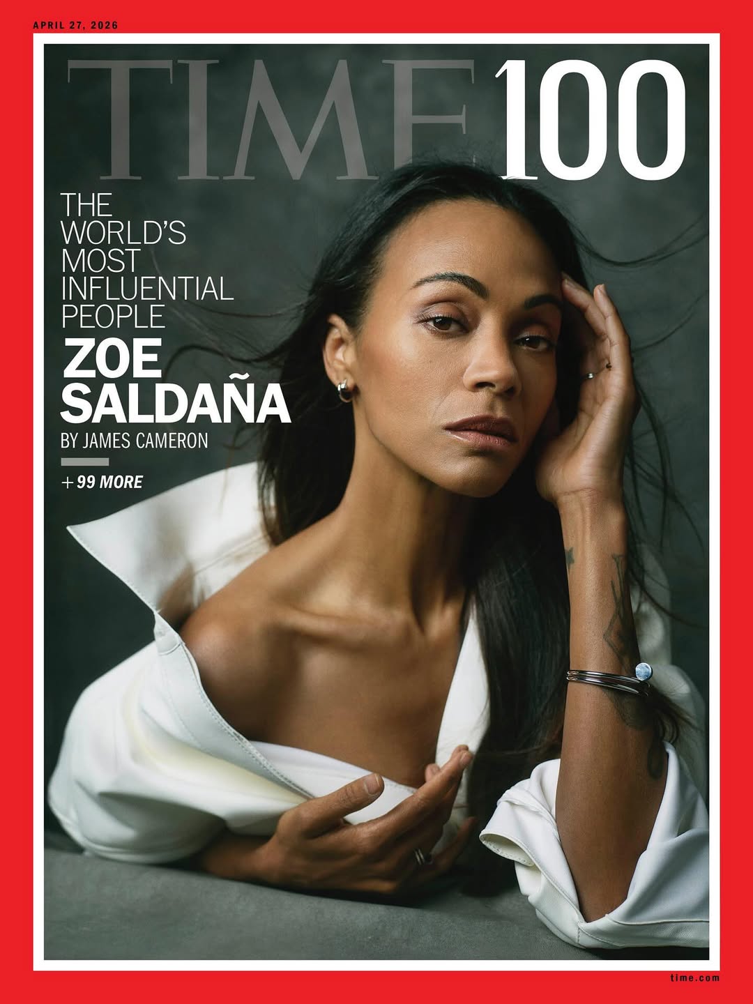 Zoë Saldaña – TIME 100 The World’s Most Influential People Magazine April 27, 2026