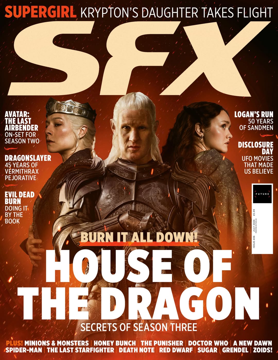SFX Magazine (UK) #406 - July 2026 - House of the Dragon - Emma D'Arcy, Matt Smith, Olivia Cooke