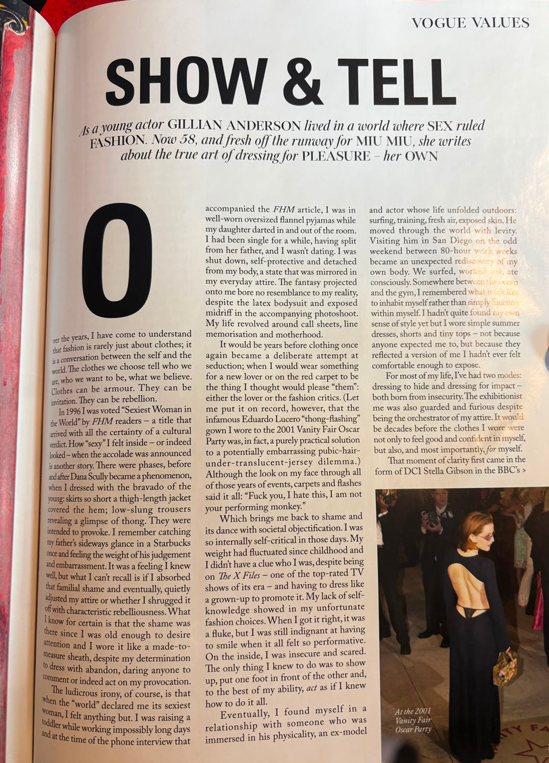 British Vogue Magazine September 2026 - Gillian Anderson Show & Tell Feature Article