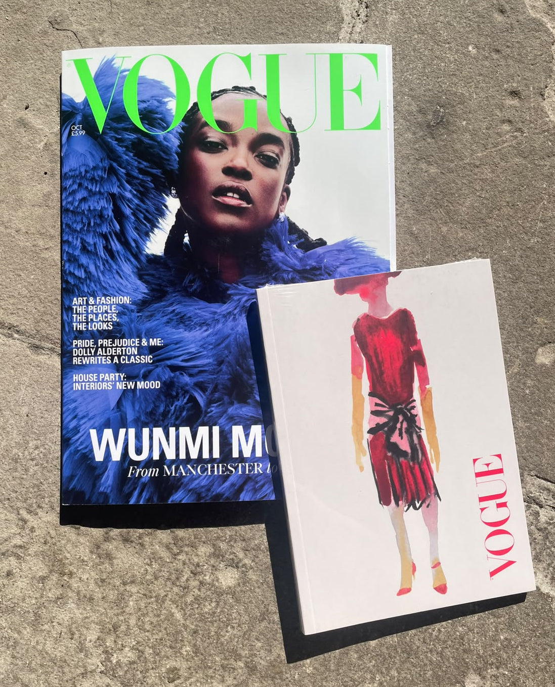 British Vogue Magazine October 2026 - Wunmi Mosaku + White Vogue Notebook