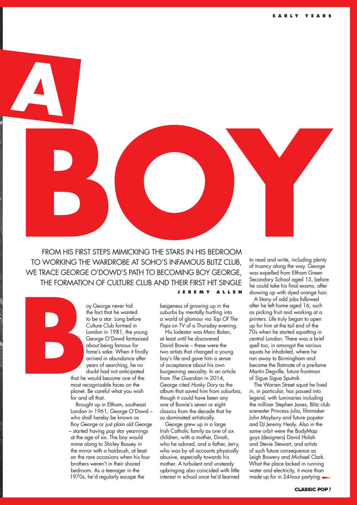 Classic Pop Presents Magazine: Boy George