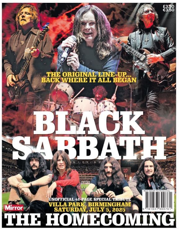 Black Sabbath Special Newspaper The Homecoming Villa Park 5th July 2025 5/7/25
