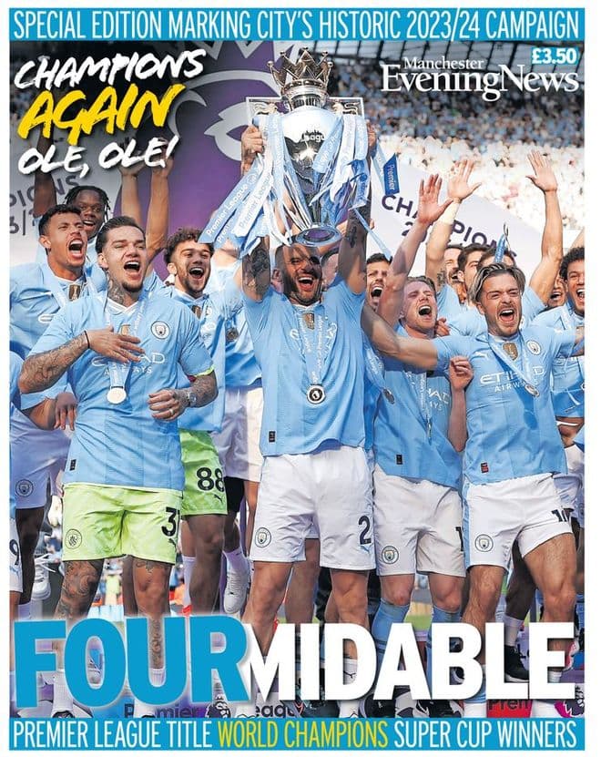 Manchester City CHAMPIONS of England 2024 - 'Four Midable'
