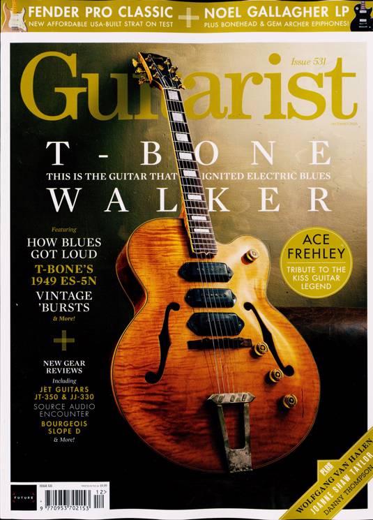 Guitarist Magazine December 2025 - T-Bone Walker - Ace Frehley KISS - Noel Gallagher