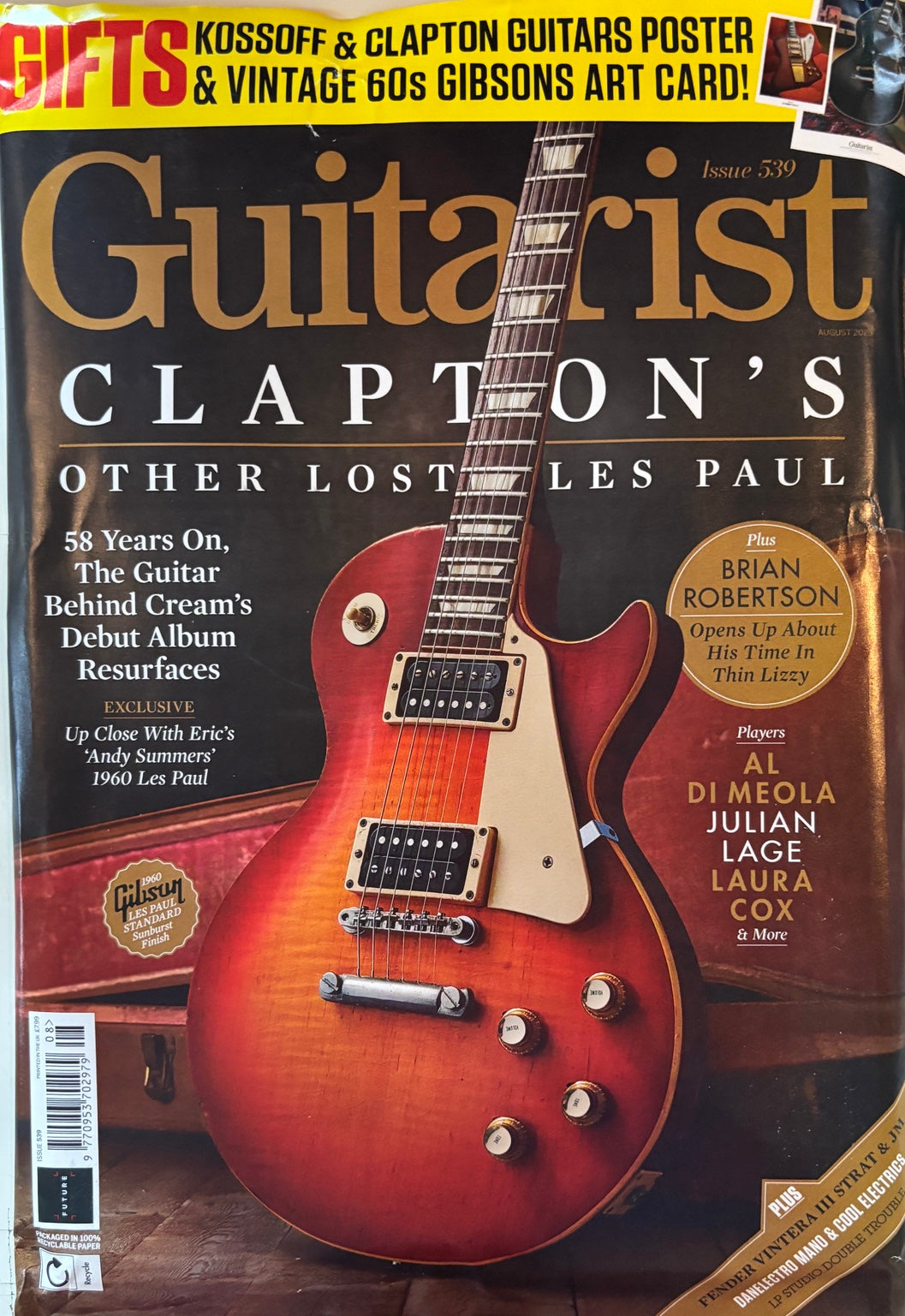 Guitarist Issue 539 August 2026 - Eric Clapton Lost Les Paul + 2 free gifts