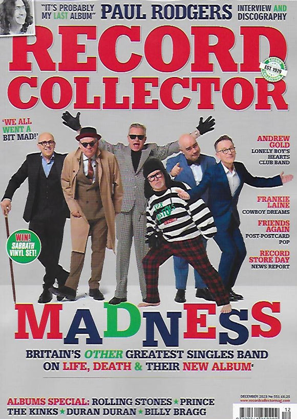 Record Collector Magazine # 551 December 2023 Madness Duran Duran Paul Rodgers