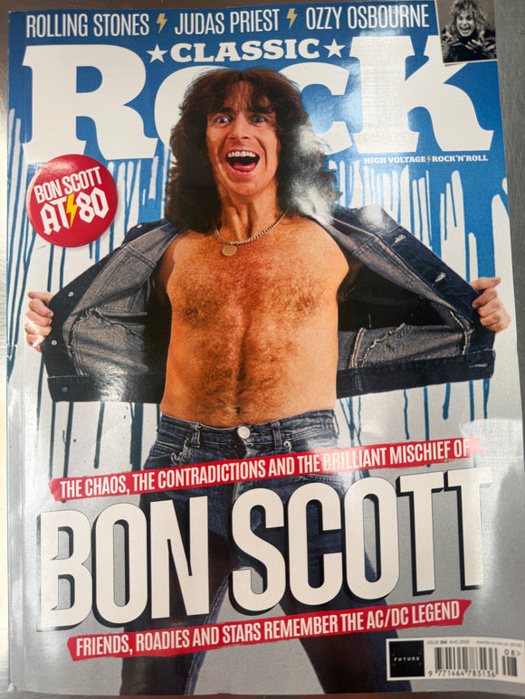 Classic Rock Magazine (UK) August 2026 Issue 356 – Bon Scott AC/DC - Ozzy Osbourne - Judas Priest - The Rolling Stones