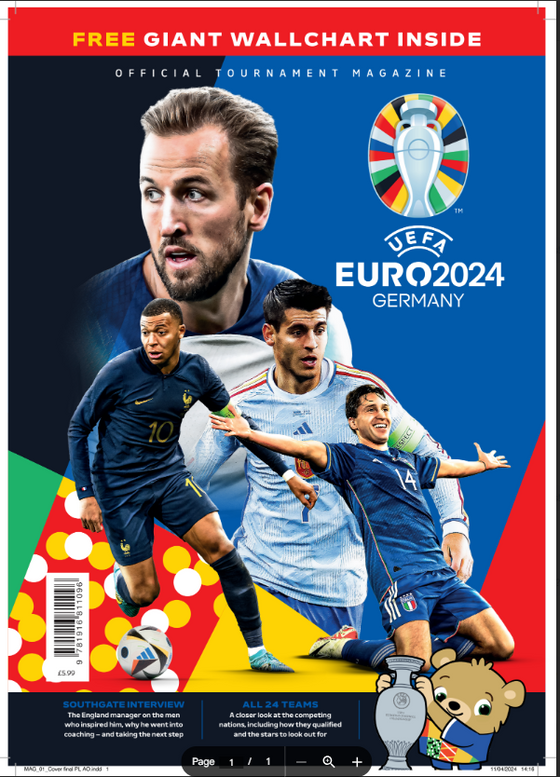 UEFA EURO 2024 GERMANY OFFICIAL TOURNAMENT MAGAZINE & WALLCHART