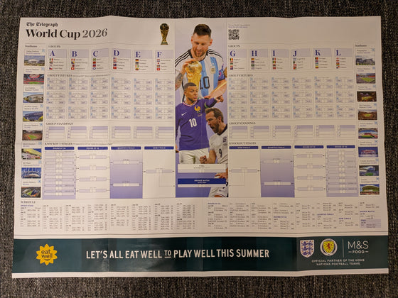 The Telegraph FIFA USA World Cup 2026 Fixtures Giant Wallchart
