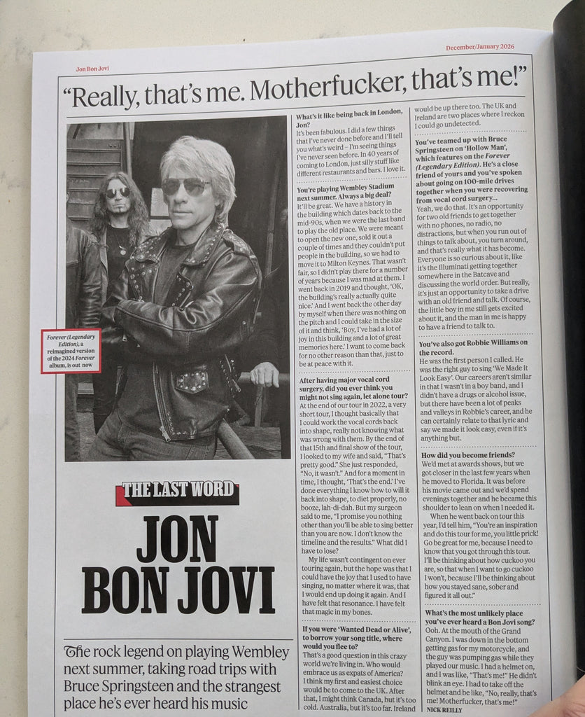 ROLLING STONE UK Magazine Dec/Jan 2026 Jon Bon Jovi