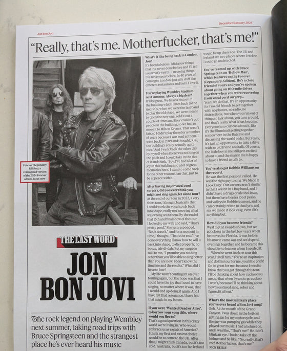 ROLLING STONE UK Magazine Dec/Jan 2026 Jon Bon Jovi