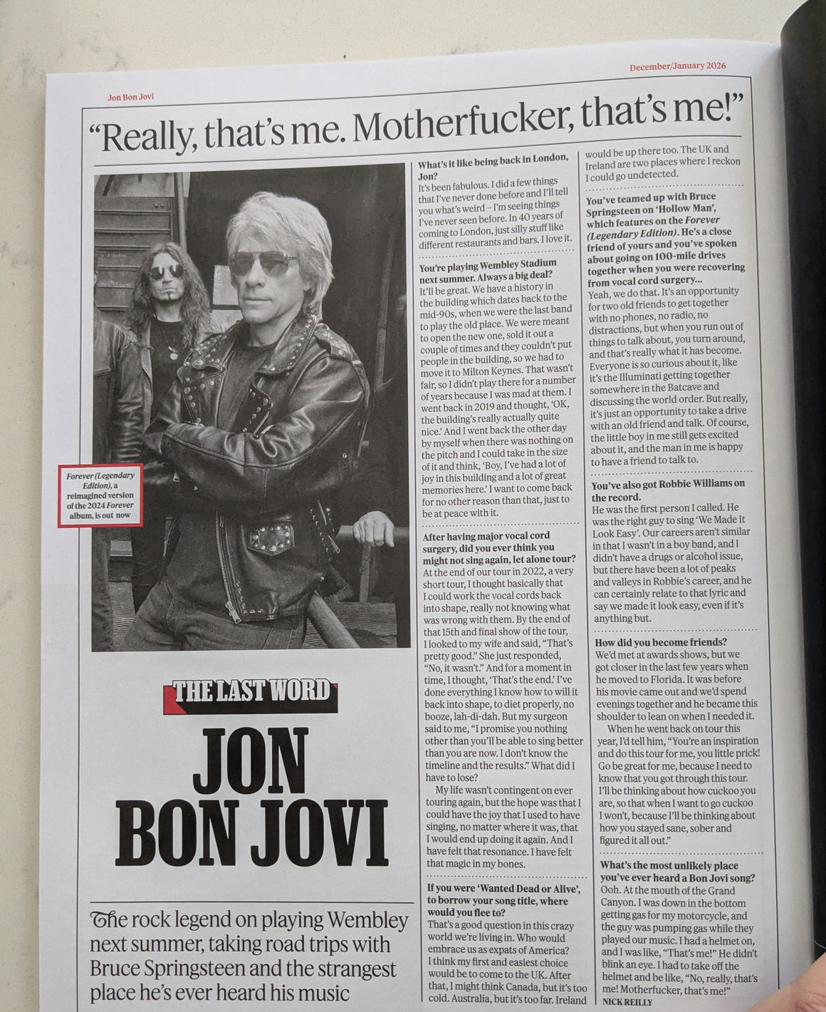 ROLLING STONE UK Magazine Dec/Jan 2026 Jon Bon Jovi