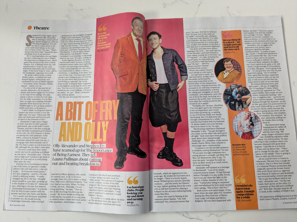 HARRIS DICKINSON - SUNDAY TIMES CULTURE MAGAZINE 21 SEPT 2025 Olly Alexander