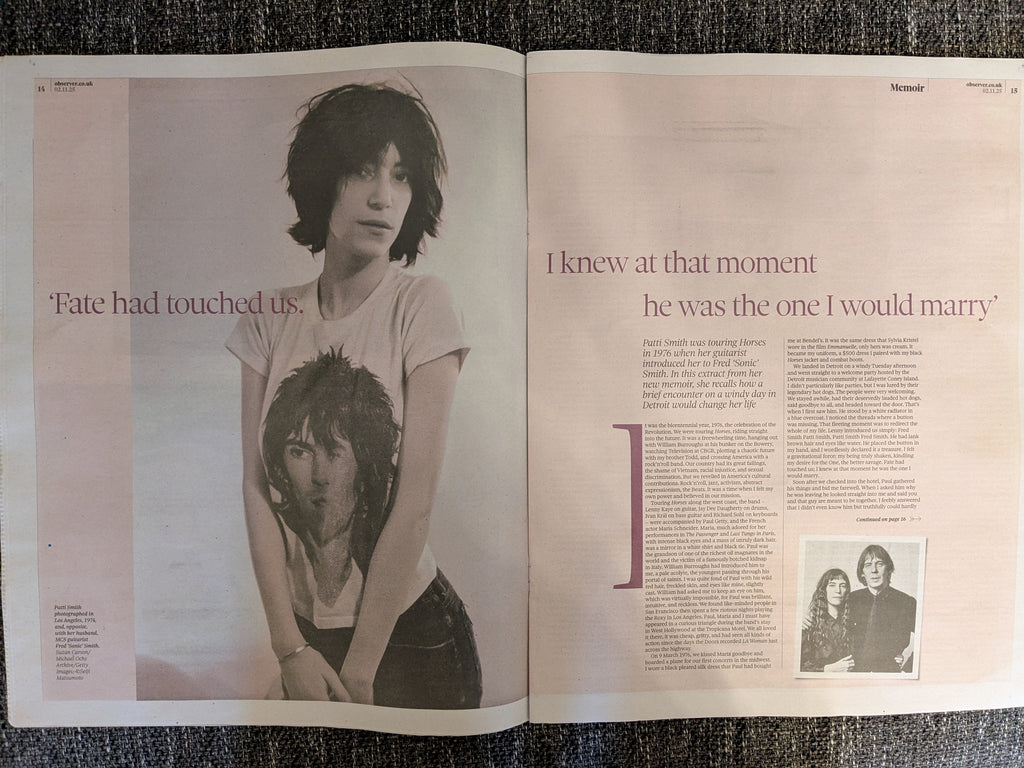 OBSERVER NEW REVIEW 02-November-2025 PATTI SMITH Leo Suter Florence Welch