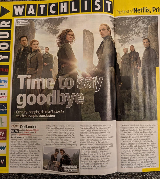 TV & SATELLITE mag 7th March 2026 Outlander Sam Heughan Caitriona Balfe