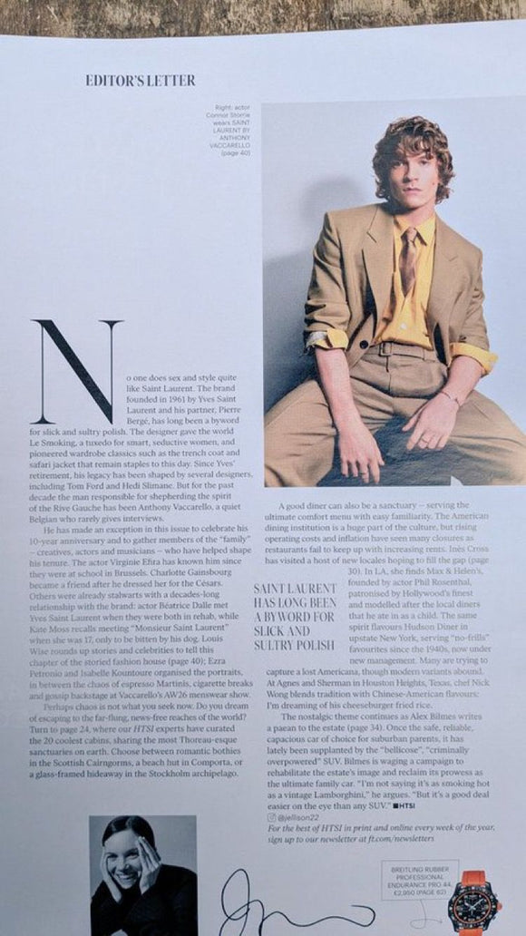 How To Spend It HTSI Magazine April 4 2026 Connor Storrie Kate Moss Anthony Vaccarello