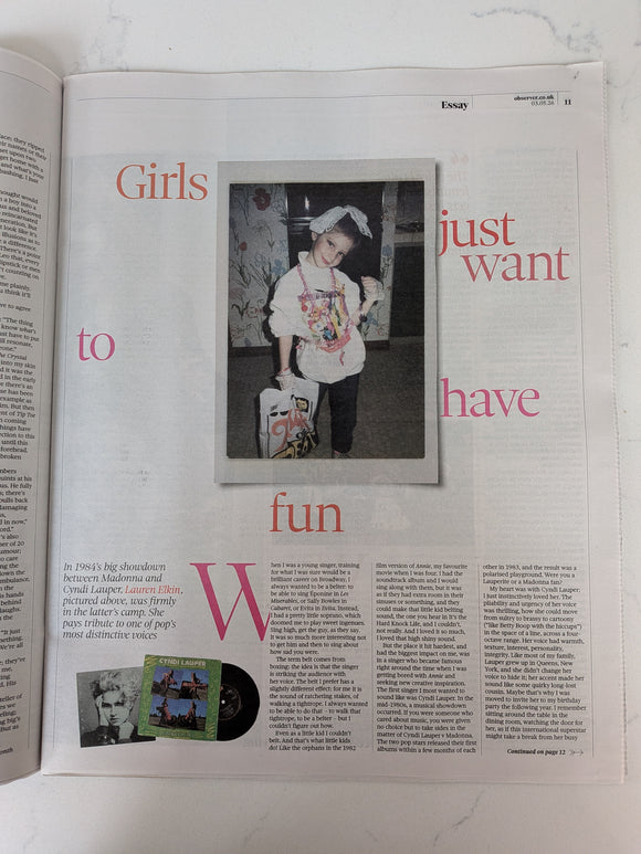 OBSERVER NEW REVIEW 3 May 2026 - Cyndi Lauper