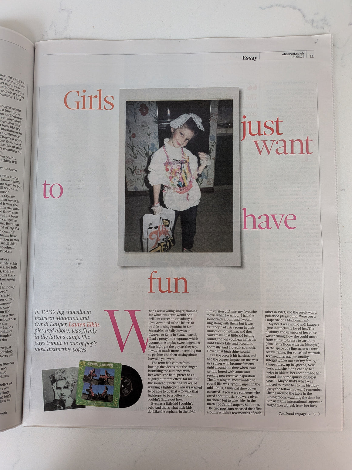 OBSERVER NEW REVIEW 3 May 2026 - Cyndi Lauper