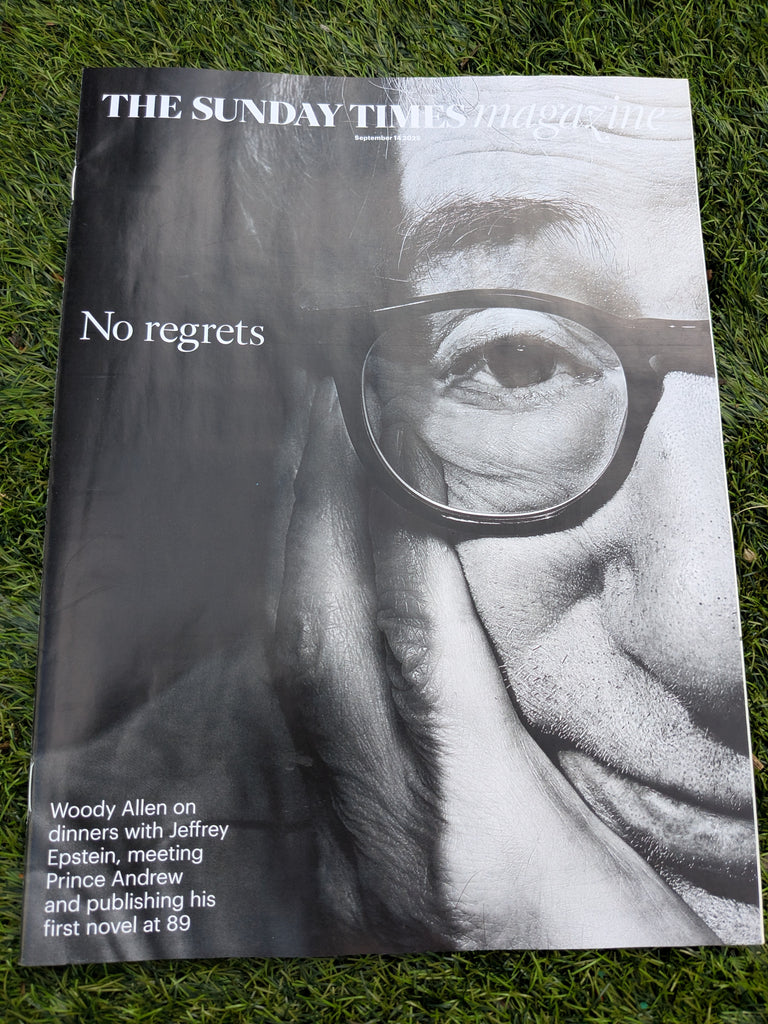 Sunday Times Magazine 14 Sept 2025 WOODY ALLEN Clare Grogan (Label on cover)