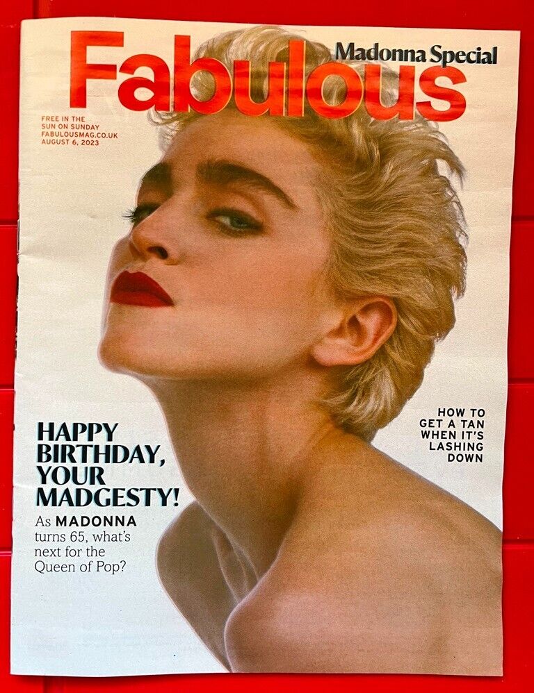 Fabulous Magazine Madonna Special UK 1 Day only August 2023 Sun on Sunday