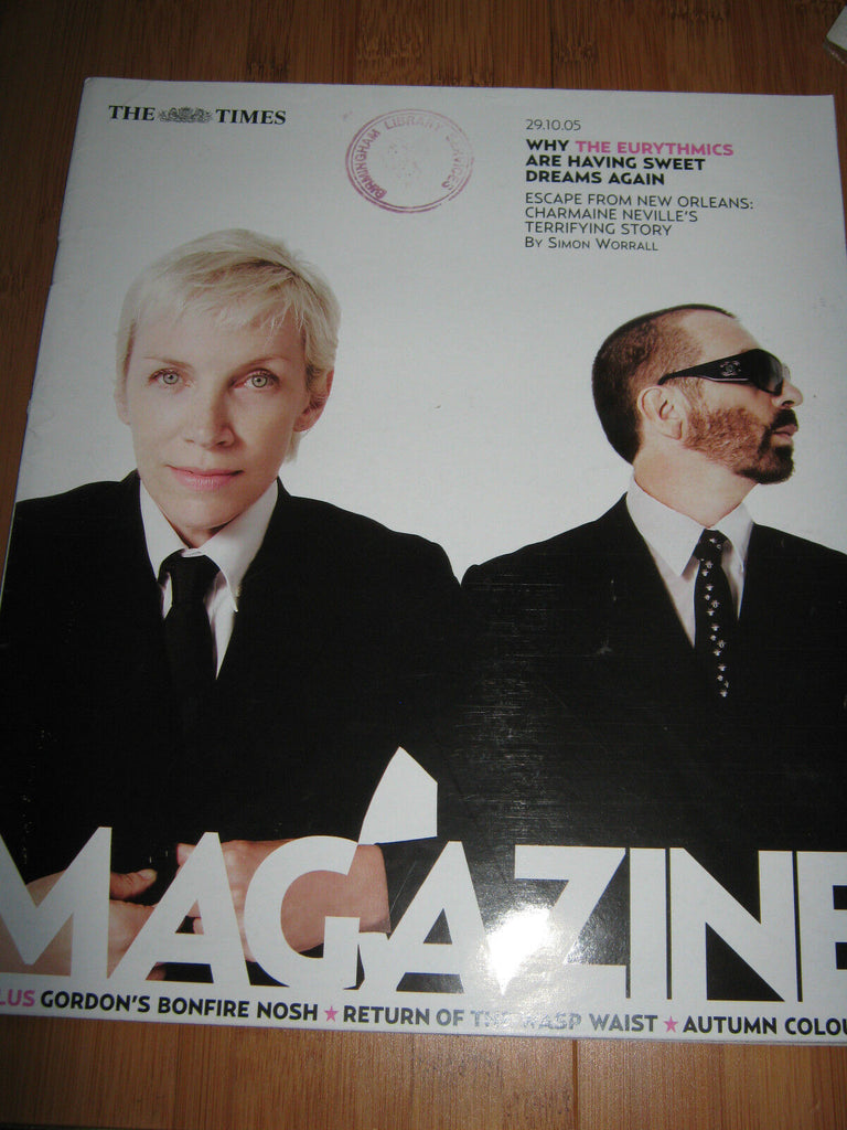TIMES Magazine 29/10/2005 ANNIE LENNOX Dave Stewart EURYTHMICS