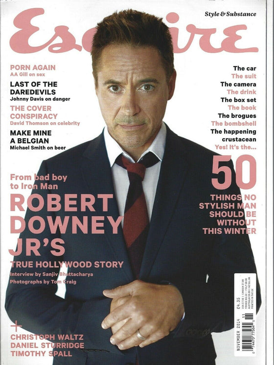 Esquire Magazine November 2014 Robert Downey Jr Limited Edition Cover