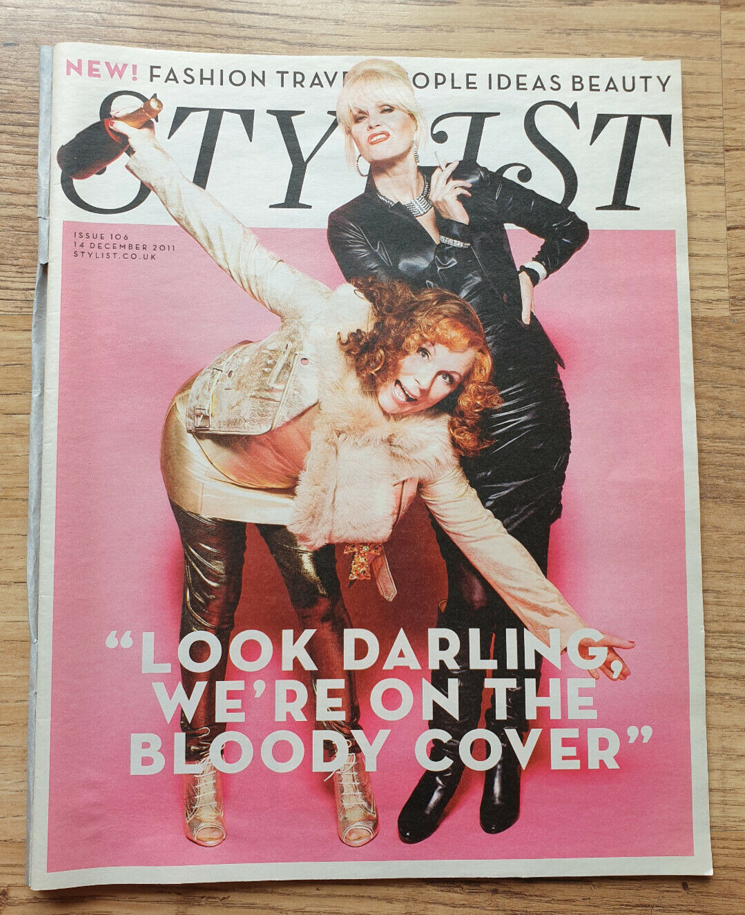 Stylist magazine 14 December 2011 JENNIFER SAUNDERS ABSOLUTELY FABULOUS Joanna Lumley