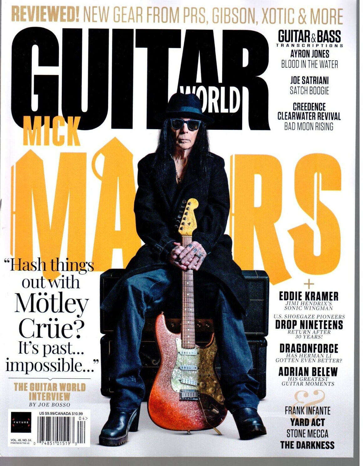 Guitar World April 2024 Mick Mars Motley Crue Eddie Kramer Drop Nineteens CCR