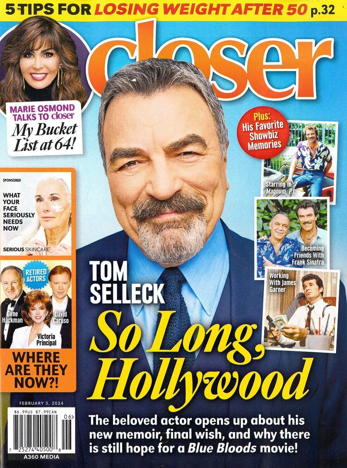 CLOSER MAGAZINE - FEBRUARY 5, 2024 - TOM SELLECK (Cover) SO LONG HOLLYWOOD