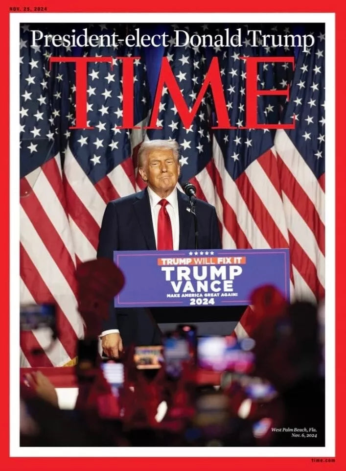 PRESIDENT ELECT DONALD TRUMP TIME MAGAZINE NOVEMBER 25 2024 BRA President elect donald trump time magazine november 25 2024 bra
