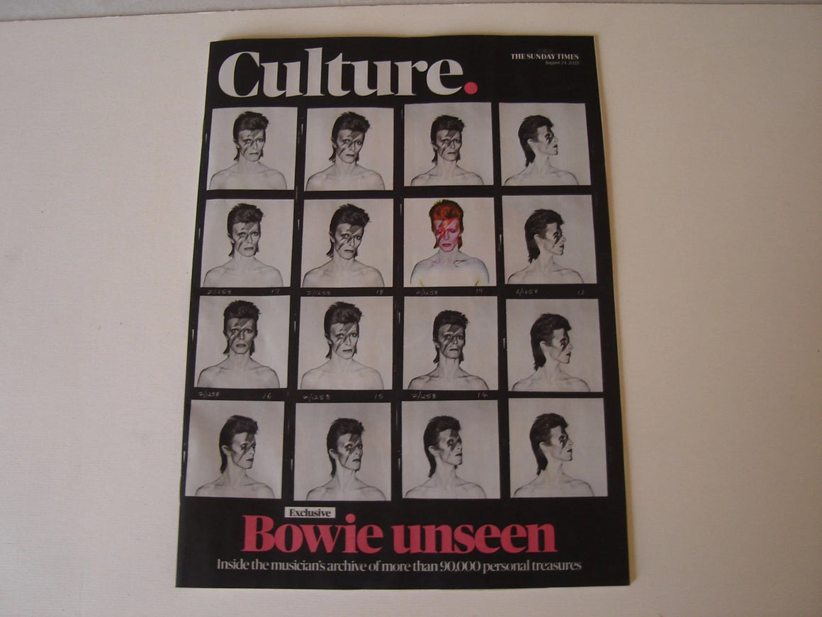 DAVID BOWIE - SUNDAY TIMES CULTURE MAGAZINE 24 AUGUST 2025 V&A MUSEUM