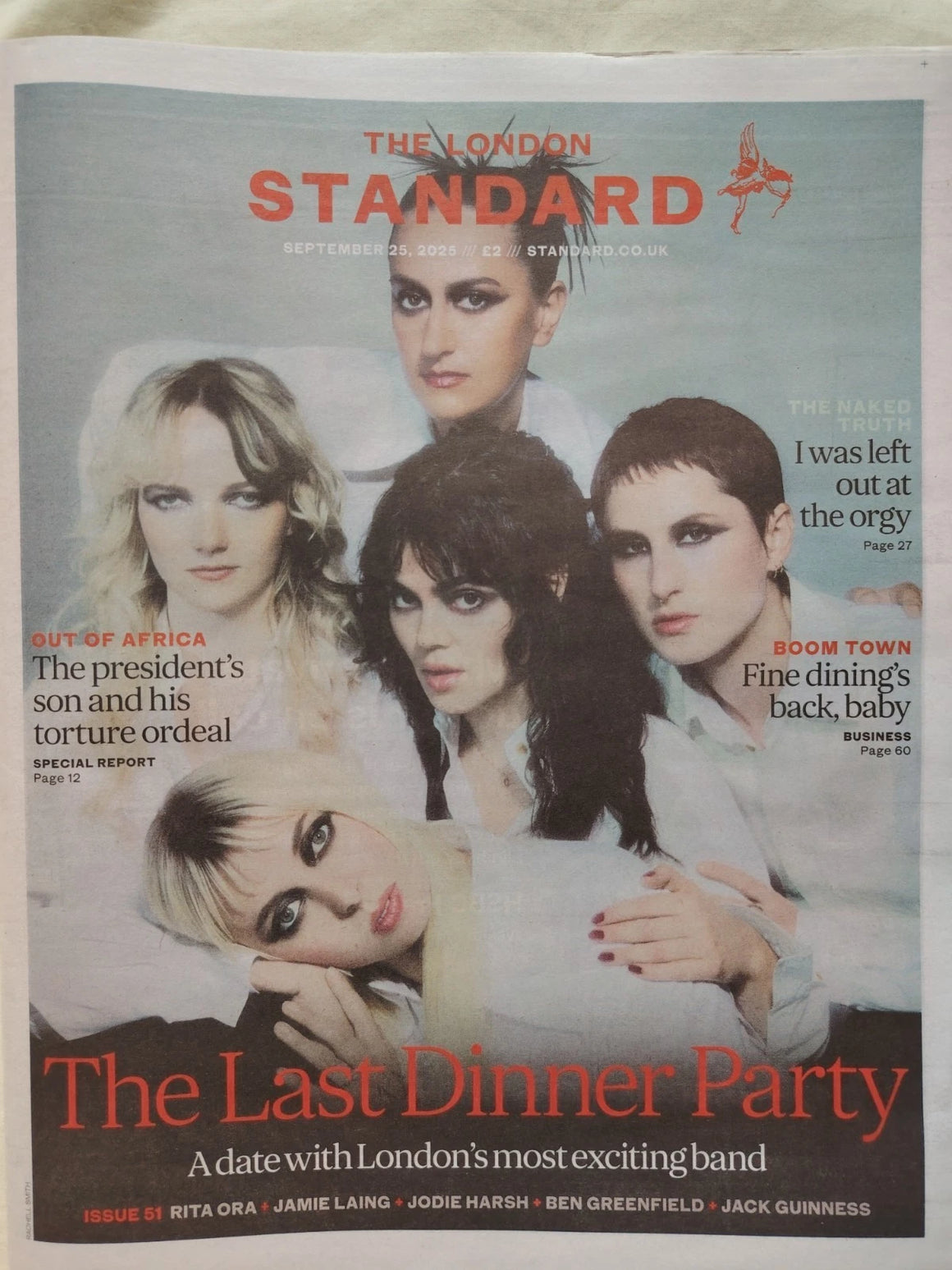 The Last Dinner Party The London Standard UK Newspaper 25 Sept 2025