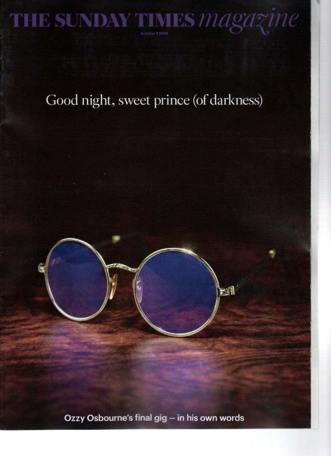 Guitar World Magazine November 2025 Ozzy Osbourne Black