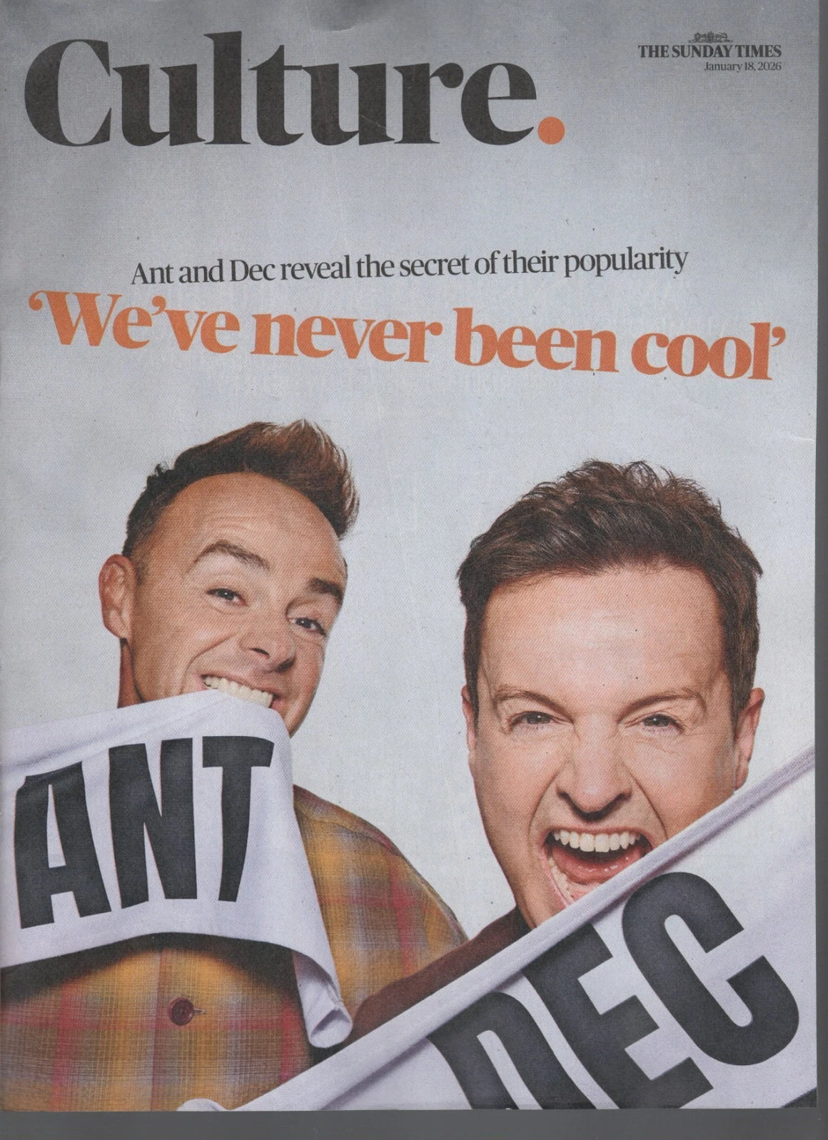 Culture Magazine January 18 2026 - Ant & Dec Mia McKenna-Bruce Ringo Starr