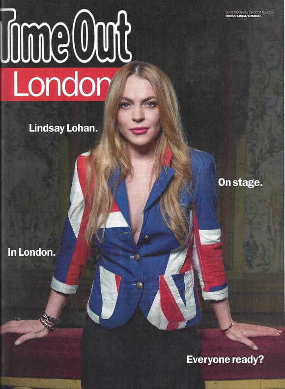 Speed-the-Plow LINDSAY LOHAN PHOTO COVER TIME OUT MAGAZINE SEPTEMBER 23 2014