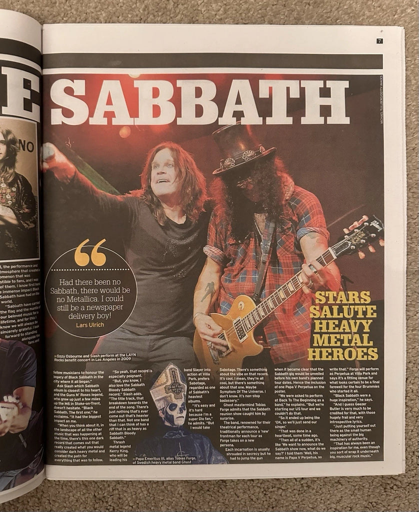 Black Sabbath Special Newspaper The Homecoming Villa Park 5th July 2025 5/7/25