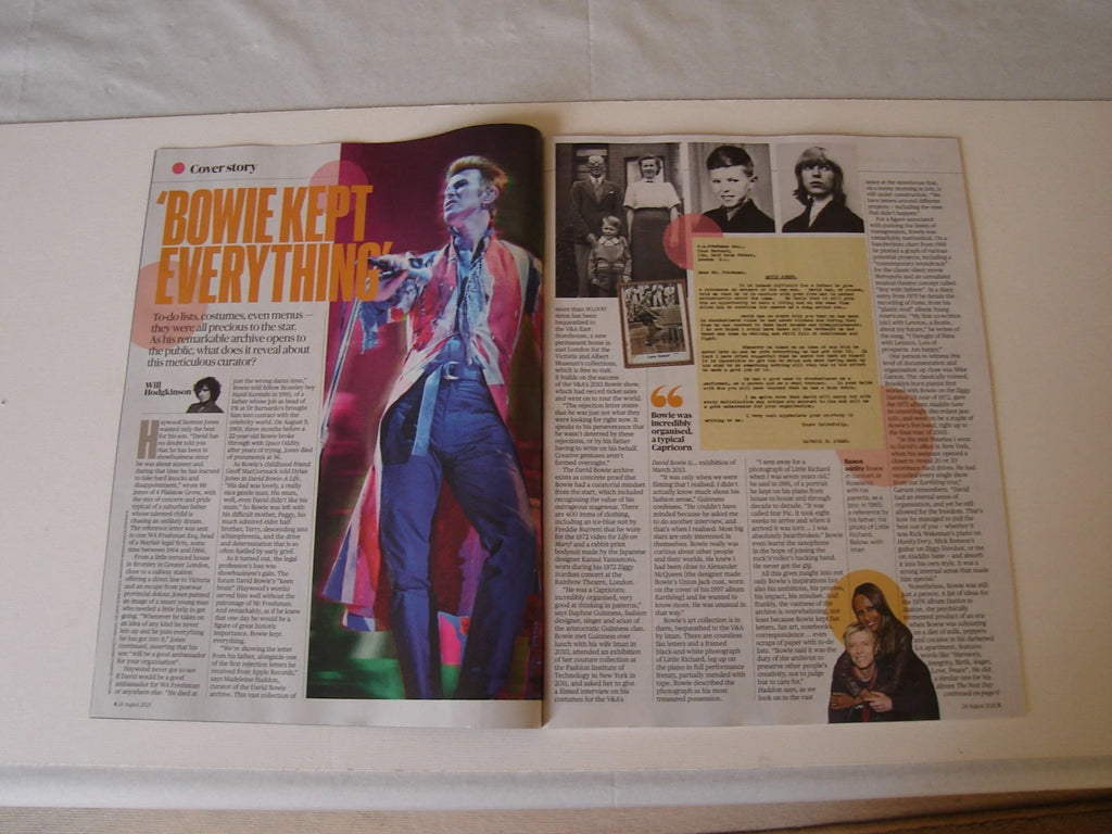 DAVID BOWIE - SUNDAY TIMES CULTURE MAGAZINE 24 AUGUST 2025 V&A MUSEUM