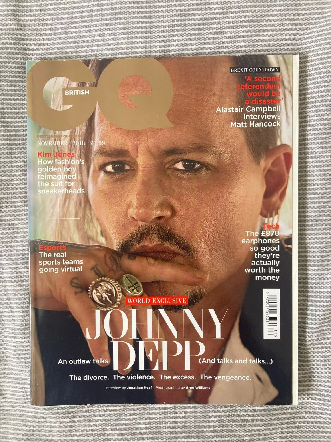 British GQ Magazine November 2018: Johnny Depp Cover