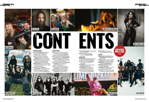 METAL HAMMER #406 November 2025 SABATON Lacuna Coils BRENT HINDS Hanabie